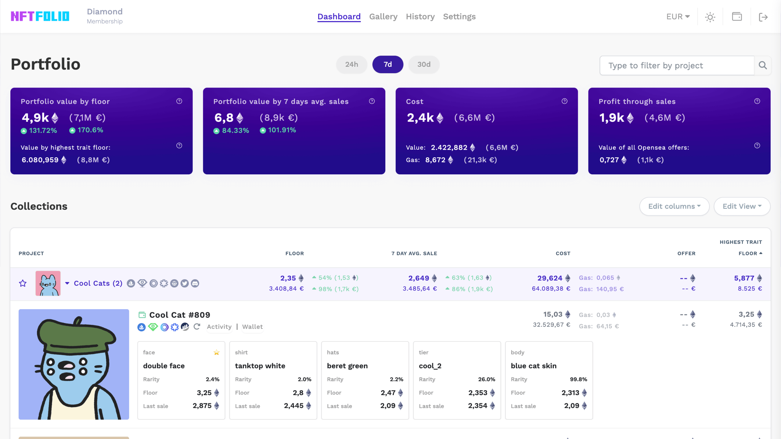 NFTFolio Dashboard